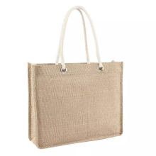 Cheap Natural Recycle Foldable Carry handle woven hessian linen Jute Shopping Bags Manufacturer